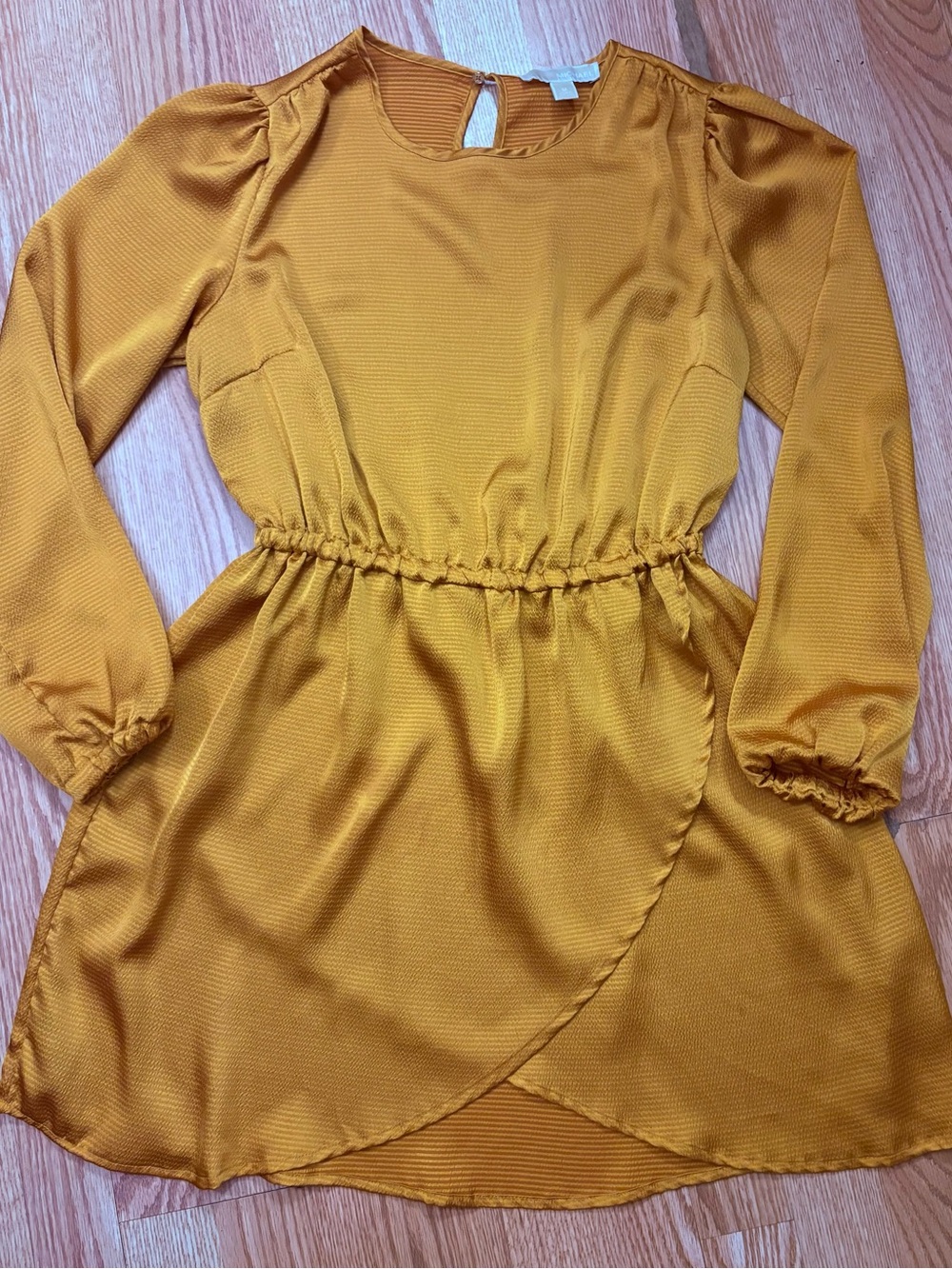 Michael Kors Mustard /Gold  Long-Sleeve Dress